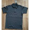 Men's T-shirt / polo shirt dark gray with black sleeve lines