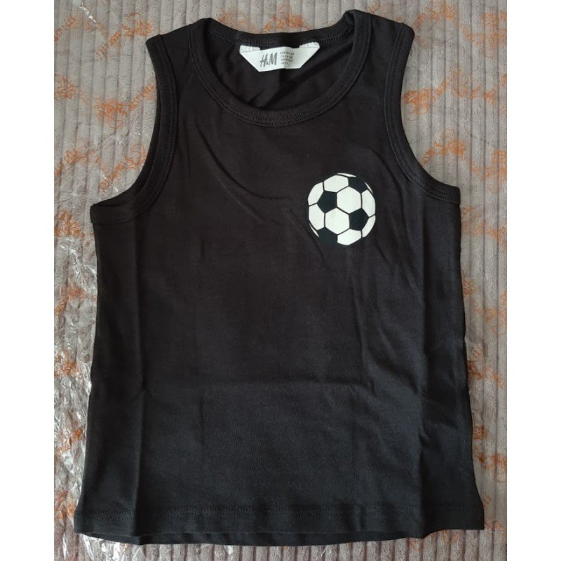 Boys T-Shirt / Tank Top with Football Pattern