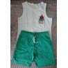 Jongensset maat 134: Jongens Tanktop One in a Melon en Short groen