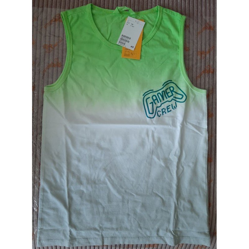 Jongens T-shirt / Tanktop reflector groen Gamer Crew