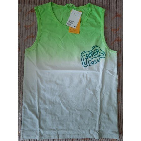 Jongens T-shirt / Tanktop reflector groen Gamer Crew