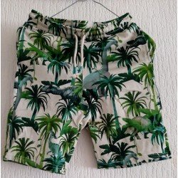 Jongensset: T-shirt en short jungle prints palmbomen en dieren