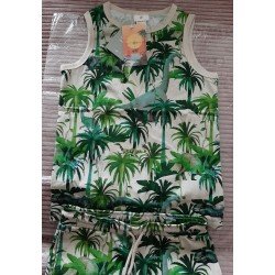 Jongensset: T-shirt en short jungle prints palmbomen en dieren