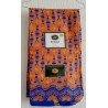 Clothing fabric orange/dark blue African print