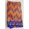 Clothing fabric orange/dark blue African print
