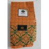 Clothing fabric orange/dark green African print