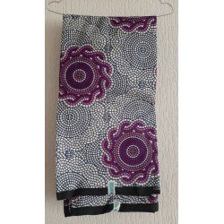 Clothing fabric white/purple African print