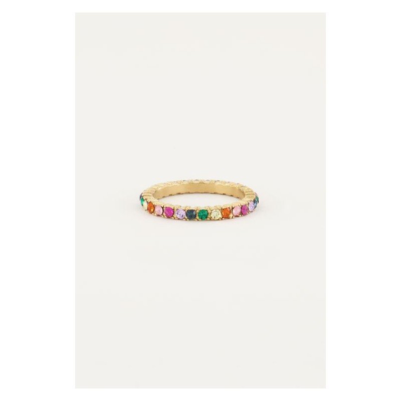 Vintage ring mutikleur - Angele