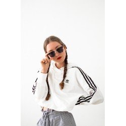 Gestreepte Cropped Hoodie