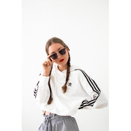 Gestreepte Cropped Hoodie