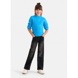 Strass Wide Leg Jeans Zwart