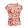 Blouse met all-overprint en knopen, korte mouw