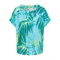 Blouseshirt met limeprint
