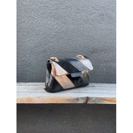 Giuliano – Leather Rainbow Bag – Metallic/Zwart/Goud