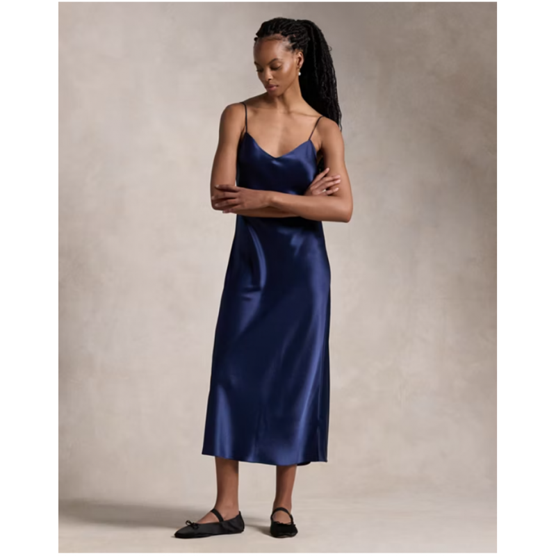 Ines Halflange satijnen slipdress