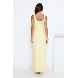 Golden Dusk Lace Maxi Dress